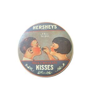 Vintage Hersheys “A Kiss for You” 1982 Milk Chocolate Kisses Metal Tin Can